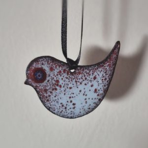 Red Copper & Enamel Bird Decoration 2