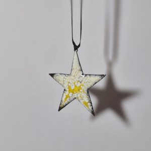 Yellow Copper & Enamel Star Decoration